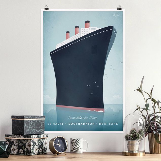 Poster illustrazioni Poster di viaggio - Nave da crociera