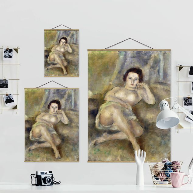 Foto su tessuto da parete con bastone - Jules Pascin - Sdraiato giovane donna - Verticale 4:3