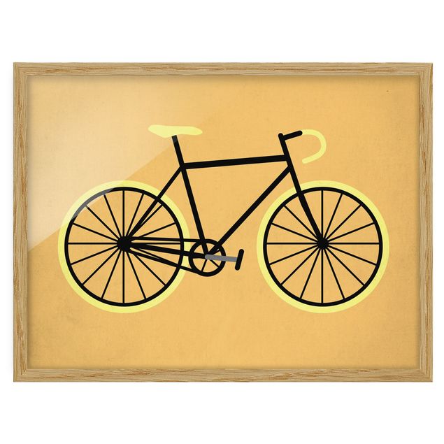 Poster con cornice - Bicicletta in giallo