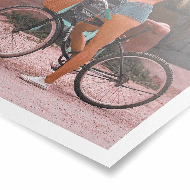 Poster riproduzione - Ragazza con bici - 2:3