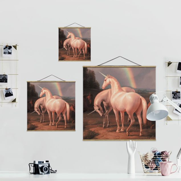 Foto su tessuto da parete con bastone - Cavalli falsi