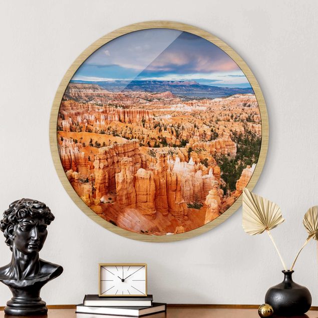 Poster con cornice rotonda Sfavillio di colori del Grand Canyon