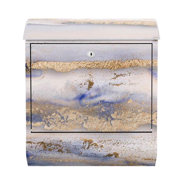 Cassetta postale - Esperimenti colorati di marmo oro e blu