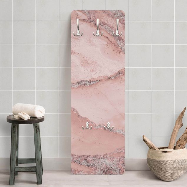 Appendiabiti - Esperimenti di colore marmo rosa e brillantini