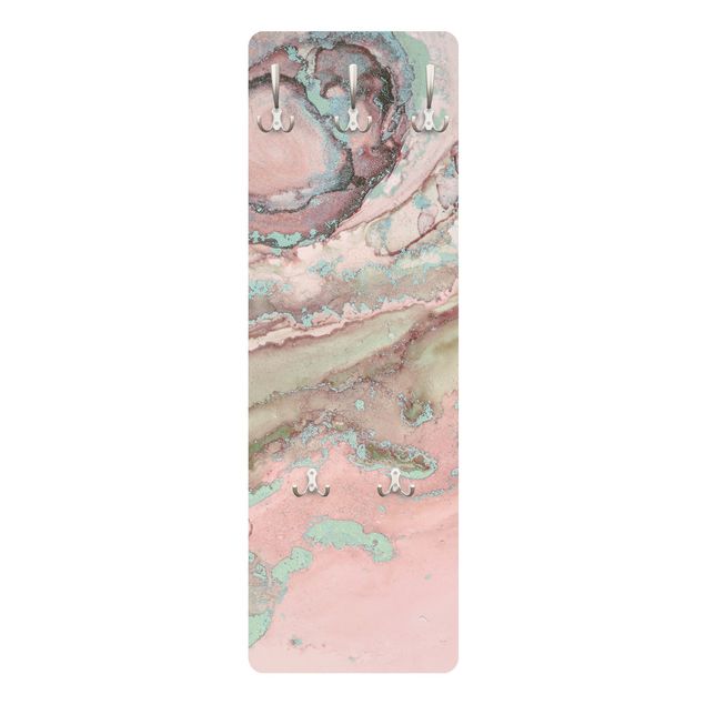 Appendiabiti - Esperimenti di colore marmo rosa e turchese
