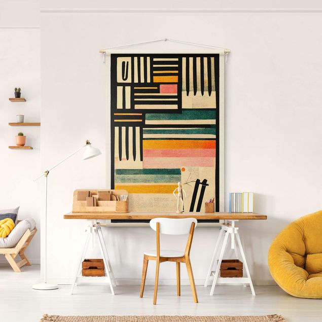 Arazzi da parete grande Composizione a colori con cornice nera
