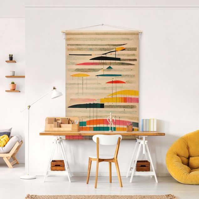 Arazzi da parete moderno Composizione a colori con righe