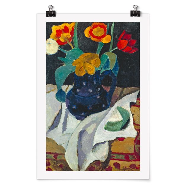 Poster - Paula Modersohn-Becker - Natura morta con tulipani - Verticale 3:2