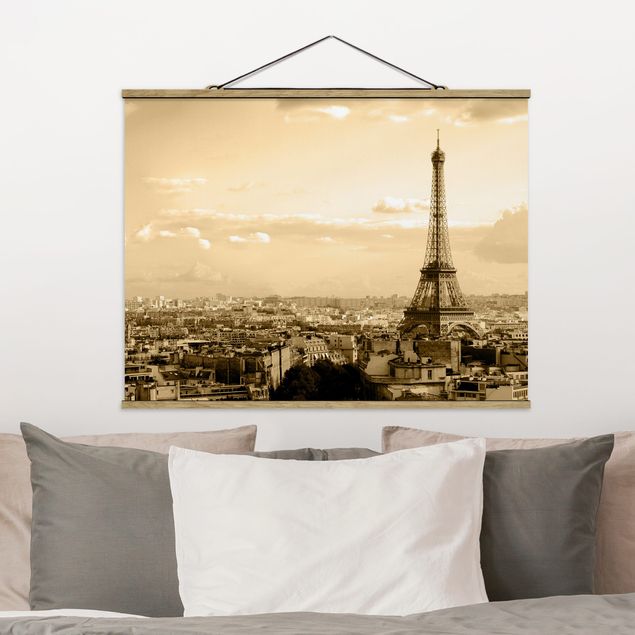 Foto su tessuto da parete con bastone - I Love Paris - Orizzontale 3:4