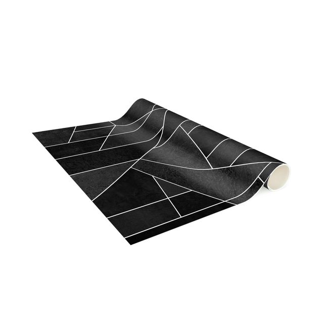Tappeti moderni astratti Acquerello geometrico in bianco e nero
