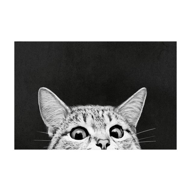 Tappeti antracite Illustrazione - Gatto Disegno in bianco e nero