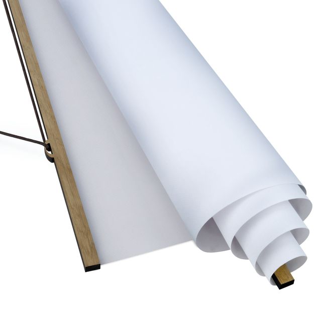 Quadro su tessuto con stecche per poster - Line Art filiale fogli Bianco e nero - Verticale 2:1
