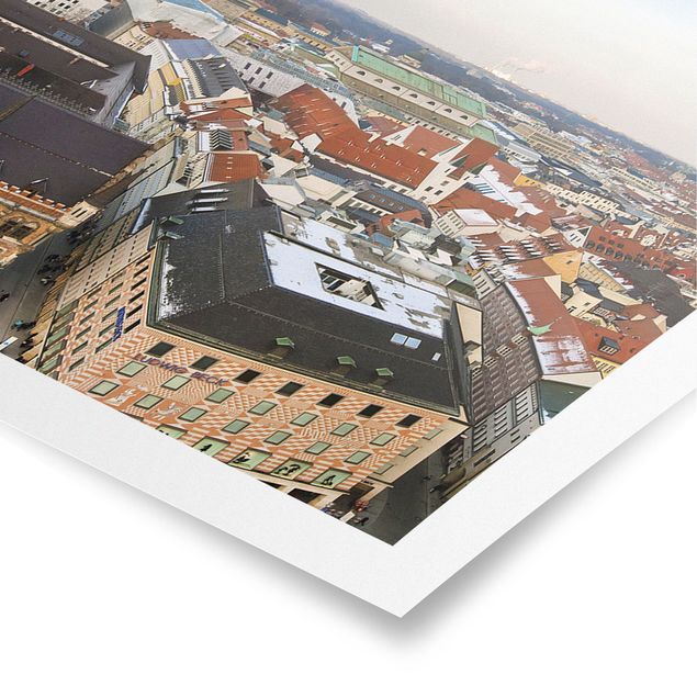 Poster - Città di Monaco - Panorama formato orizzontale
