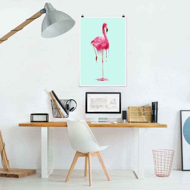 Poster - Jonas Loose - Melting Flamingo - Verticale 3:2
