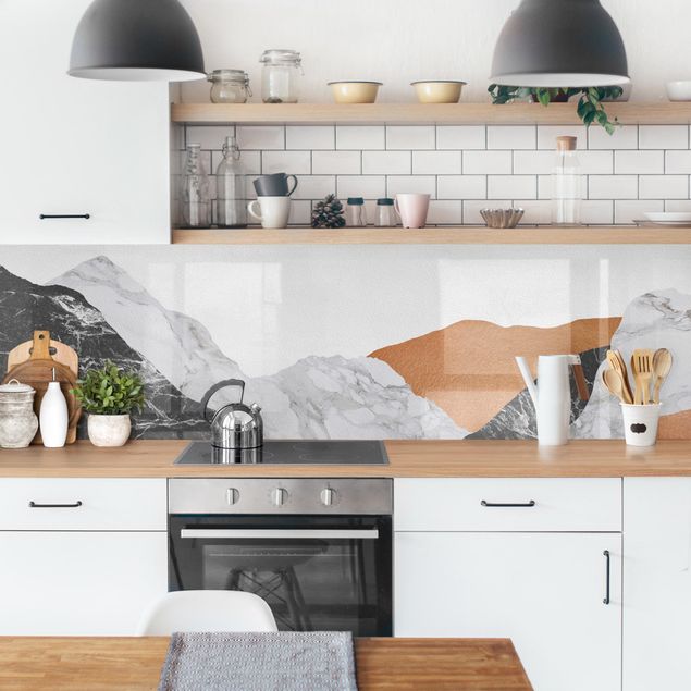 Rivestimenti cucina di plastica Paesaggio in marmo e rame