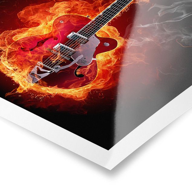 Poster - Chitarra In Flames - Verticale 3:2