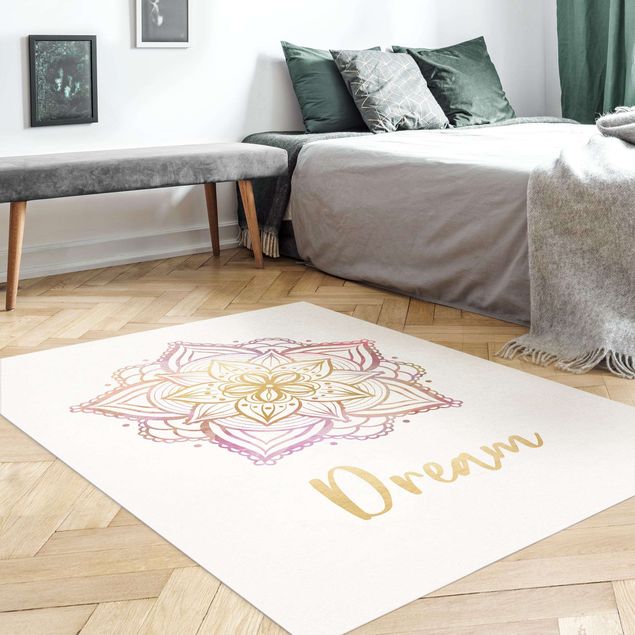 Tappeti bagno moderni Illustrazione - Mandala in Oro Rosa