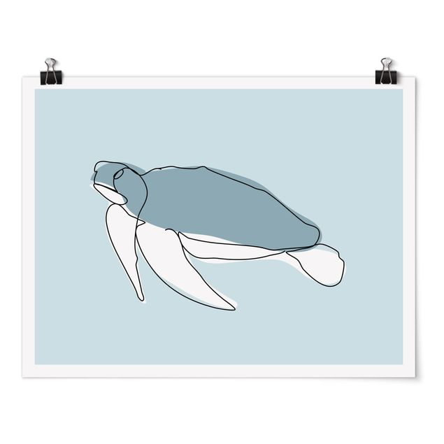 Poster - Turtle Line Art - Orizzontale 3:4
