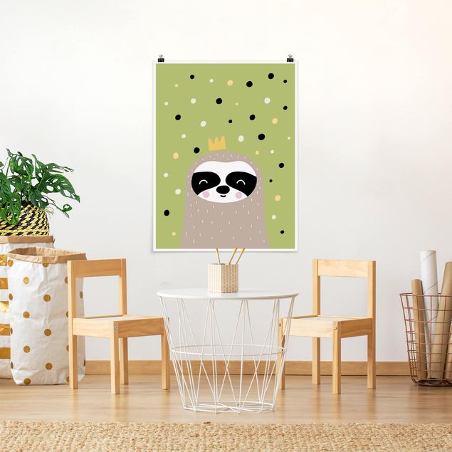 Poster cameretta bambini animali Il bradipo più pigro