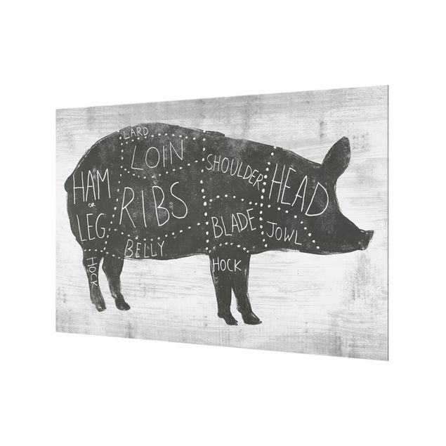 Paraschizzi in vetro - Butcher Board - Pig