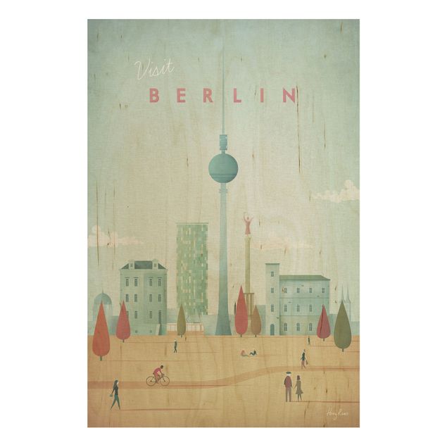 Stampa su legno - Poster viaggio - Berlino - Verticale 3:2