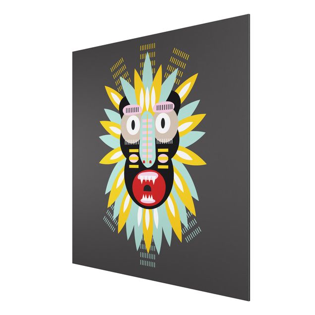 Stampa su alluminio spazzolato - Collage Mask Ethnic - King Kong - Quadrato 1:1