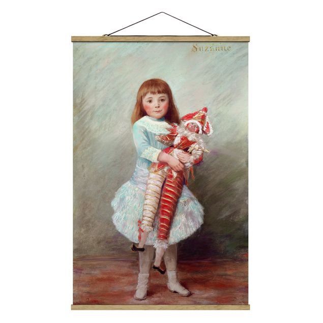 Foto su tessuto da parete con bastone - Auguste Renoir - Suzanne Con Harlequin Doll - Verticale 3:2