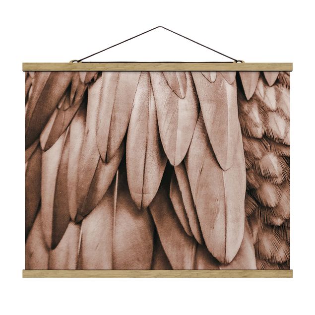 Foto su tessuto da parete con bastone - Piume in oro rosa - Orizzontale 4:3
