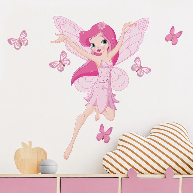 Adesivo murale - Fata con le farfalle