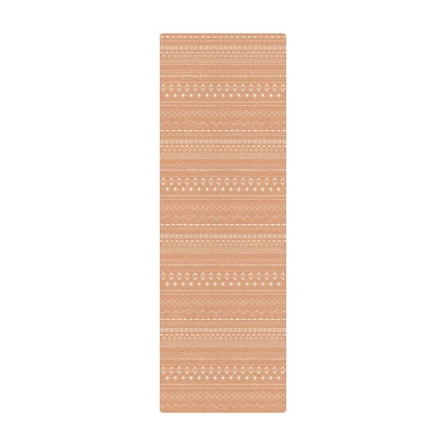 Tappetino di sughero - Fine fantasia geometrica in bianco - Formato verticale 1:2