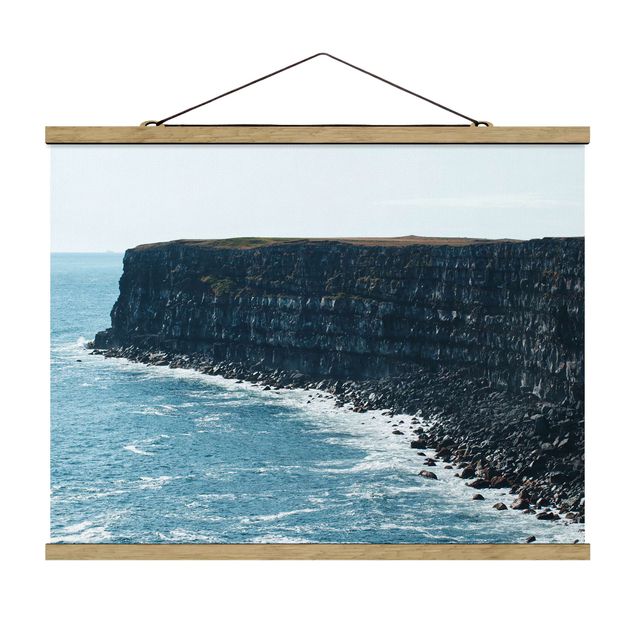 Foto su tessuto da parete con bastone - Scogliere rocciose in Islanda - Orizzontale 4:3