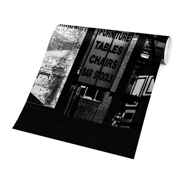 Carta da parati - Window View American Buildings Facades black-white