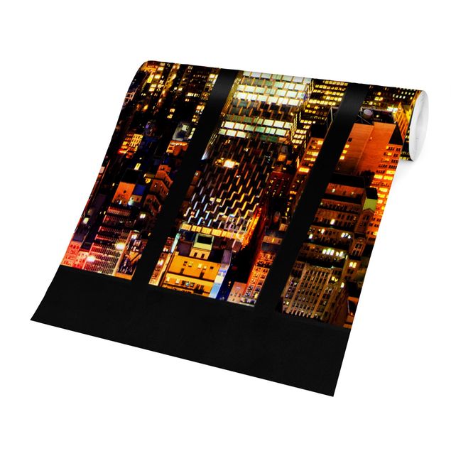 Carta da parati - Window View Manhattan Skyline by Night