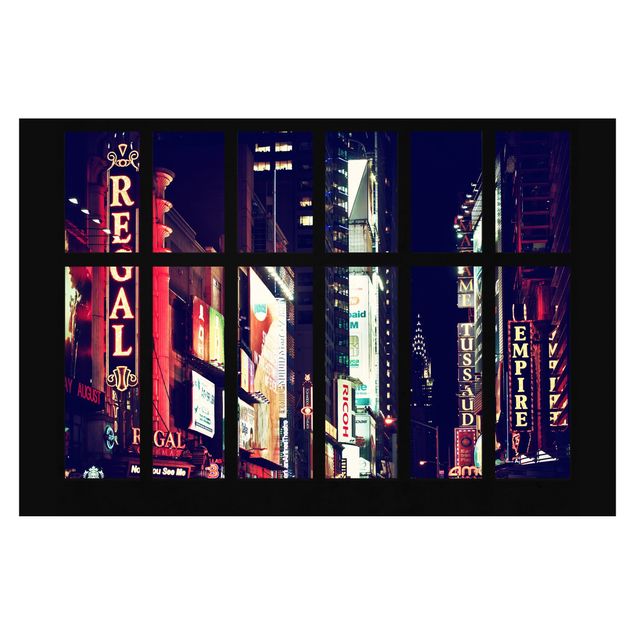 Carta da parati - Window View Times Square by Night
