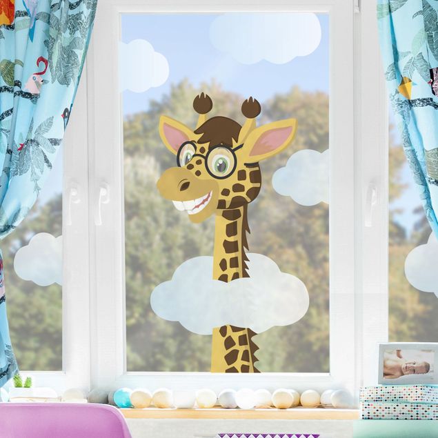 Adesivi da finestra giraffa divertente