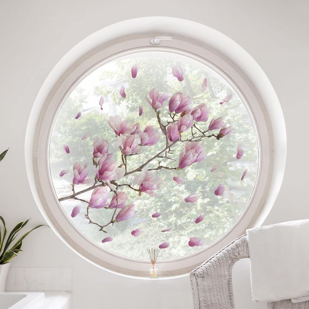 Pellicola per vetri con erbe Set rami di magnolia