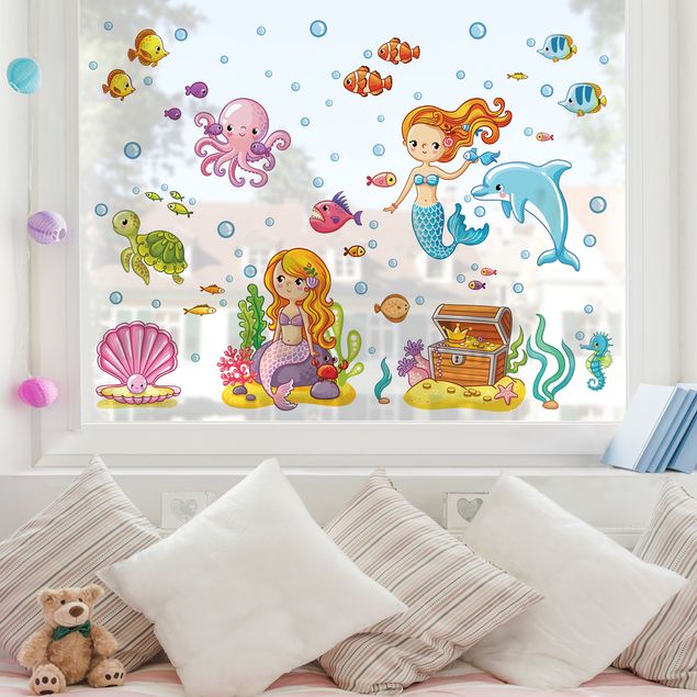 Adesivi da finestra Mermaid - Underwater World Set