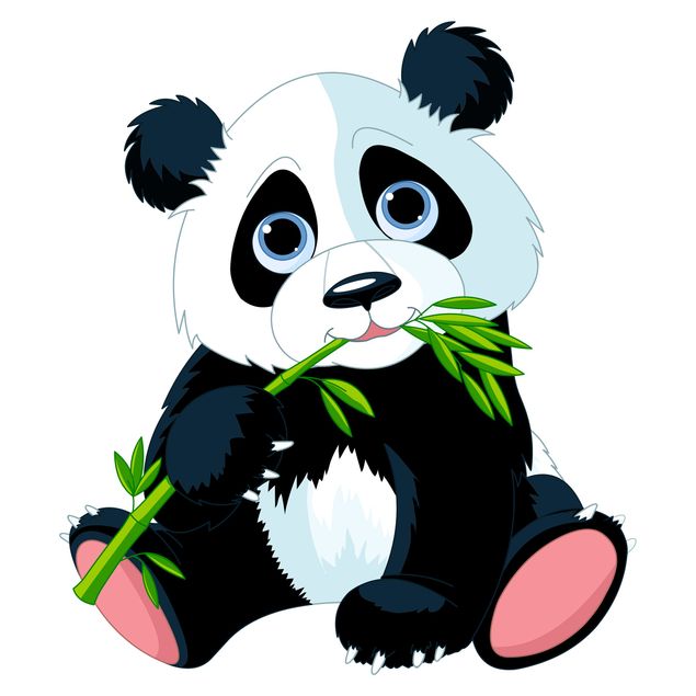 Pellicola per vetri bianca Panda e snack