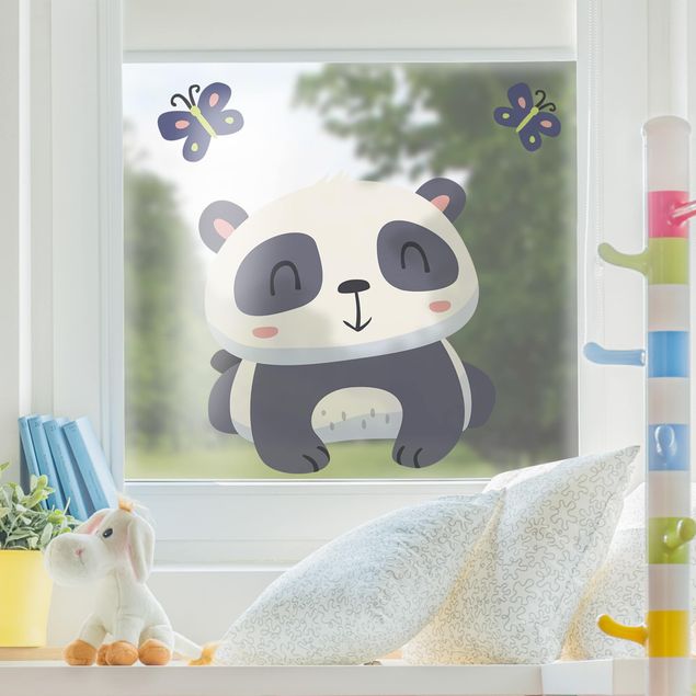Adesivi da finestra - Panda With Butterflies