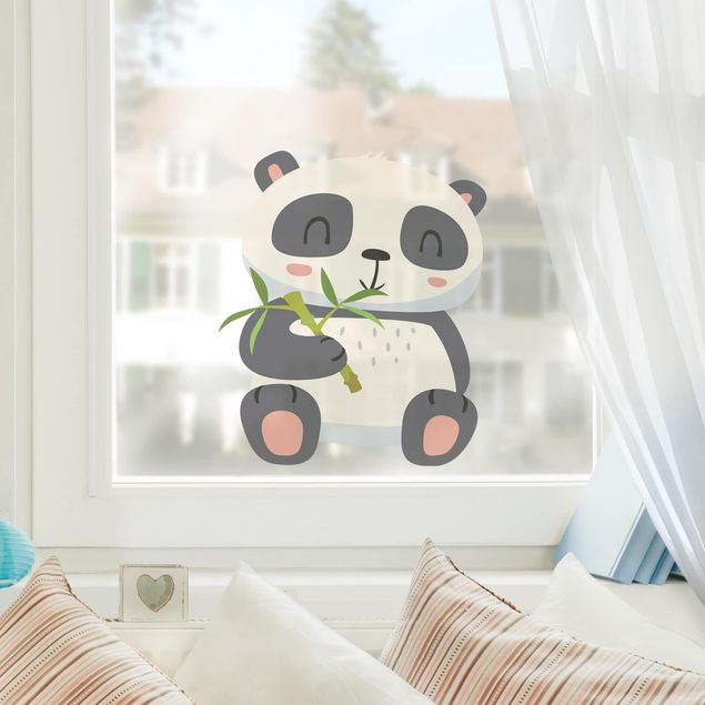 Adesivi da finestra - Panda Munching On Bamboo