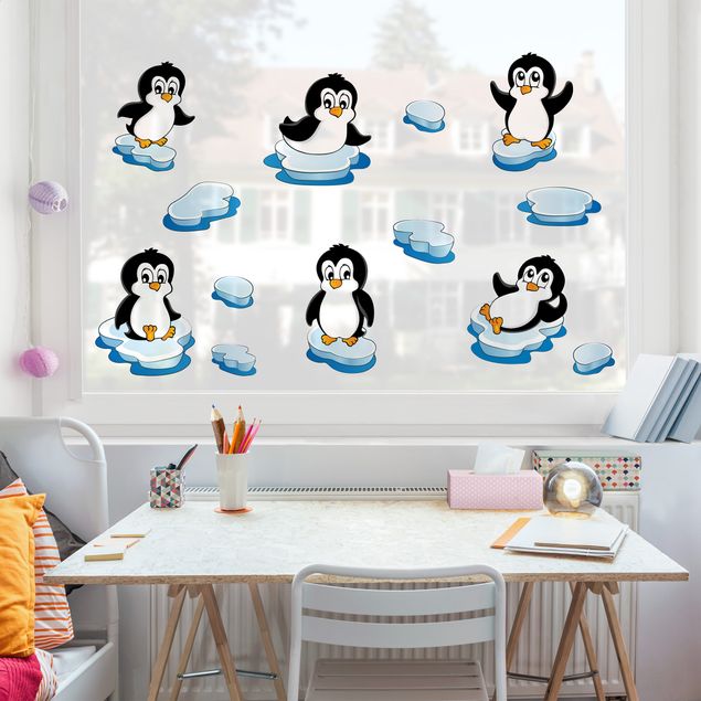 Pellicole per vetro Set di pinguini