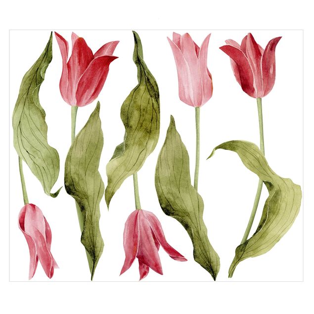 Pellicole per vetro Set acquerello tulipani rossi