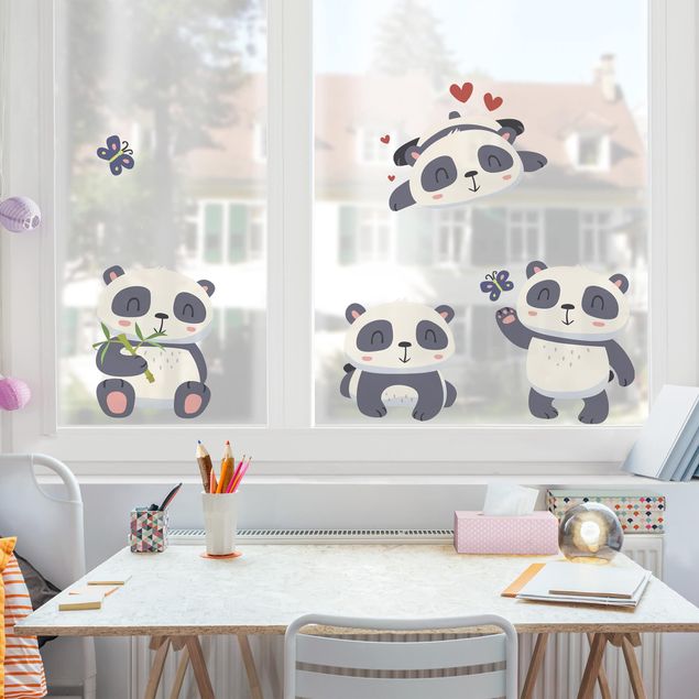 Adesivi da finestra - Sweet Panda Bear Set