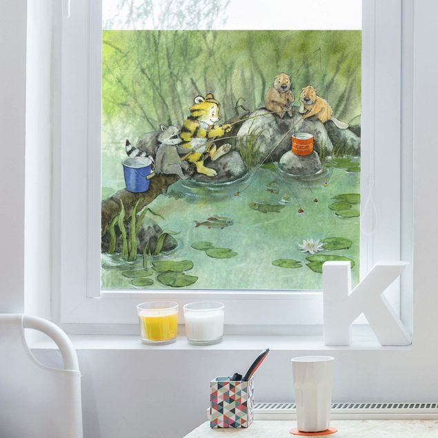 Pellicola per vetri Il piccolo tigrotto - Pesca