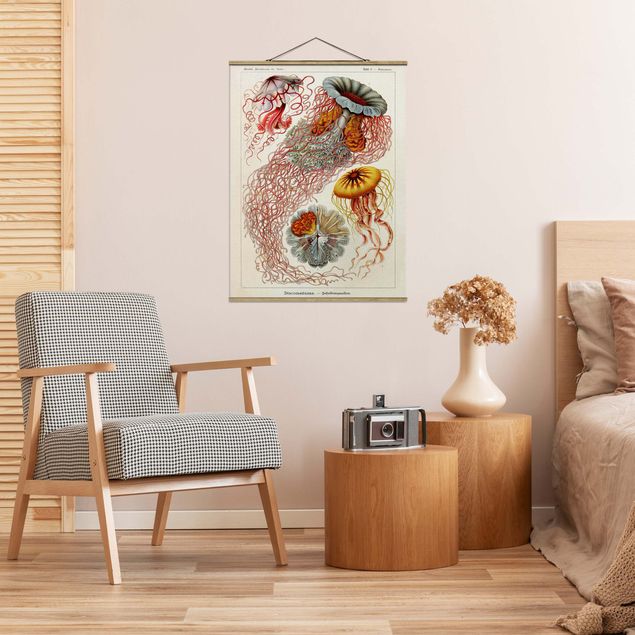 Foto su tessuto da parete con bastone - Vintage Consiglio Jellyfish - Verticale 4:3