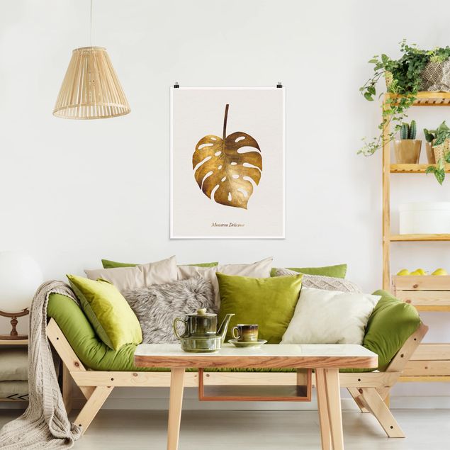 Poster - Gold - Monstera - Verticale 4:3