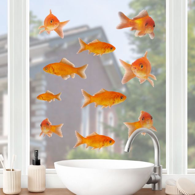 Pellicola per vetri Set di pesci da 10 pezzi