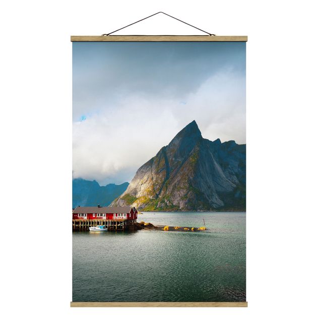 Foto su tessuto da parete con bastone - Casa di pescatori in Svezia - Verticale 2:3