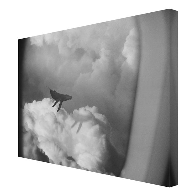 Quadri moderni per soggiorno Balenottera volante tra le nuvole