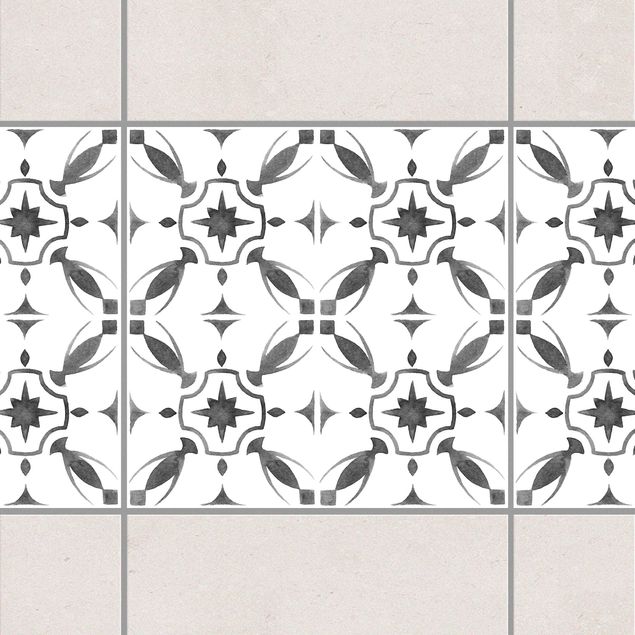 Adesivo per piastrelle - Gray White Pattern Series No.1